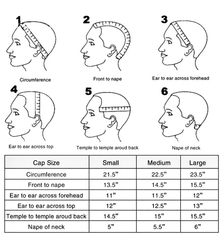 Head measurement guide for ordering a custom wig